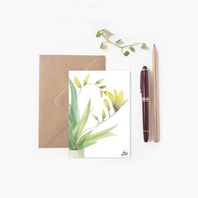 FREESIA FLOWER POSTCARD DETAIL 2 WATERCOLOR