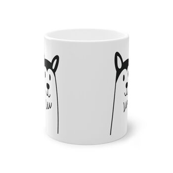Tasse mignonne de chien Husky, blanc, 325 ml / 11 oz Tasse à café, tasse à thé pour enfants, enfants, tasse de chiots pour les amoureux des chiens, propriétaires de chiens 5