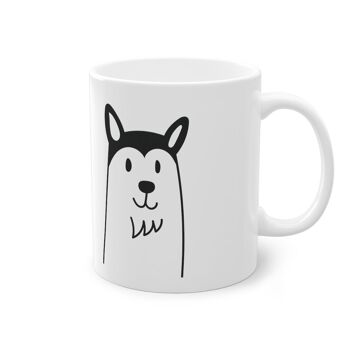 Tasse mignonne de chien Husky, blanc, 325 ml / 11 oz Tasse à café, tasse à thé pour enfants, enfants, tasse de chiots pour les amoureux des chiens, propriétaires de chiens 6