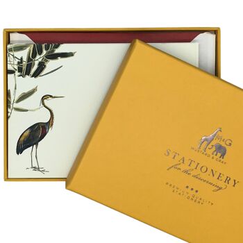 Ensemble de cartes de notes Heron avec enveloppes doublées 1