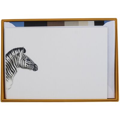 Zebra Stripe Notecard Set with Lined Envelopes