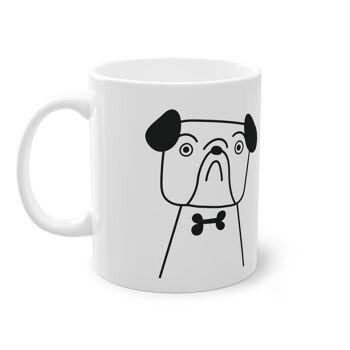 Tasse mignonne de bouledogue de chien, blanc, 325 ml / 11 oz tasse de café, tasse de thé pour des enfants, enfants, tasse de chiots pour des amoureux de chien, propriétaires de chien 4