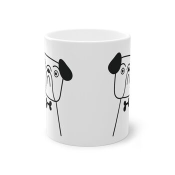 Tasse mignonne de bouledogue de chien, blanc, 325 ml / 11 oz tasse de café, tasse de thé pour des enfants, enfants, tasse de chiots pour des amoureux de chien, propriétaires de chien 5