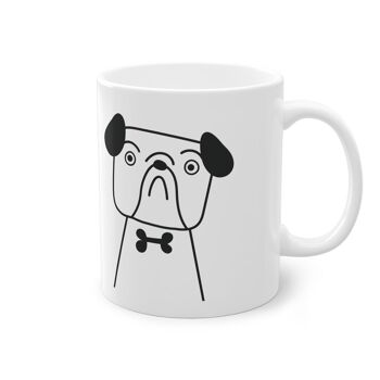 Tasse mignonne de bouledogue de chien, blanc, 325 ml / 11 oz tasse de café, tasse de thé pour des enfants, enfants, tasse de chiots pour des amoureux de chien, propriétaires de chien 6