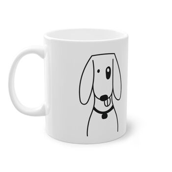 Tasse mignonne de chien Foxhund, blanc, 325 ml / 11 oz Tasse à café, tasse à thé pour enfants, enfants, tasse de chiots pour les amoureux des chiens, propriétaires de chiens 5