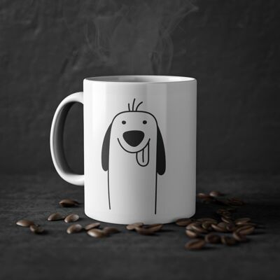 Cute dog Spaniel mug, white, 325 ml / 11 oz Coffee mug, tea mug for kids, children, puppies mug for dog lovers, dog owners