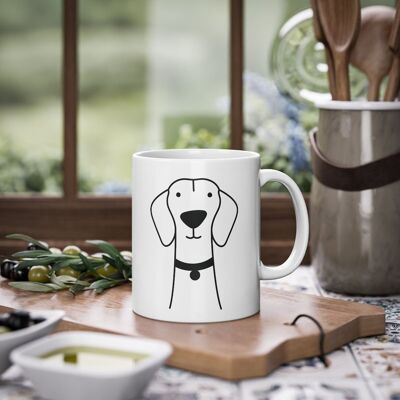 Tazza con simpatico cane Vizsla, bianca, 325 ml / 11 oz Tazza da caffè, tazza da tè per bambini, tazza per cuccioli per amanti dei cani, proprietari di cani