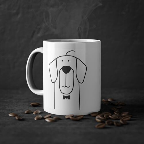 Cute dog Retriever mug, white, 325 ml / 11 oz Coffee mug, tea mug for kids, children, puppies mug for dog lovers, dog owners