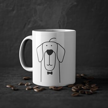 Tasse mignonne de chien Retriever, blanc, 325 ml / 11 oz Tasse à café, tasse à thé pour enfants, enfants, tasse de chiots pour les amoureux des chiens, propriétaires de chiens 1