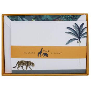 Ensemble de cartes pour notes « Prowling Leopard » de la ménagerie de Darwin avec enveloppes vernies 4