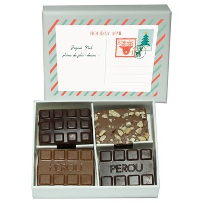 Box of 12 LETTER SANTA CHRISTMAS chocolates ideal for placing guests
