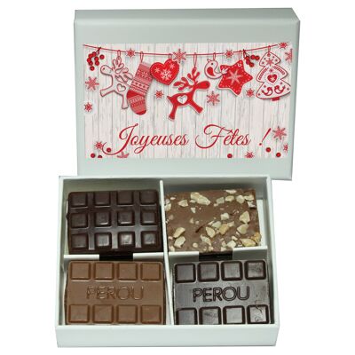 Coffret 12 chocolats JOYEUSES FETES + DESSINS NOEL