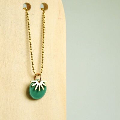 porcelain necklace Bibi ~ Forest green