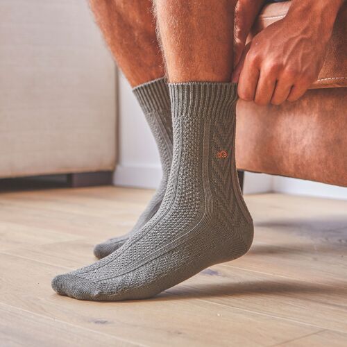 Chaussettes avec Laine de Mérinos Kaki