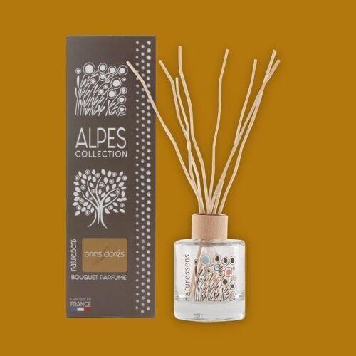 BOUQUET DIFFUSEUR PARFUME BRINS DORES