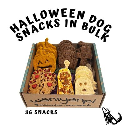 Halloween-Paket mit 36 Hundesnacks in großen Mengen. Große Snacks