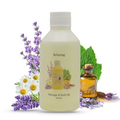 Huile de massage et de bain relaxante d'aromathérapie - Flacon de 100 ml