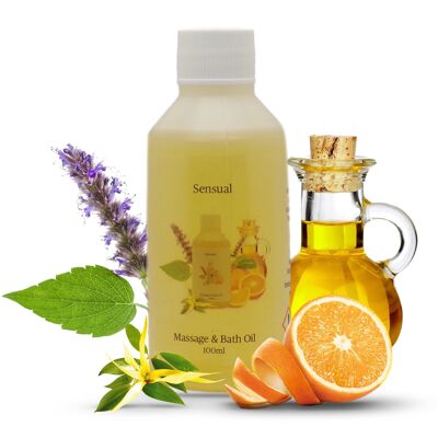 Sensual Aromatherapy Massage and Bath Oil - 100ml Bottle
