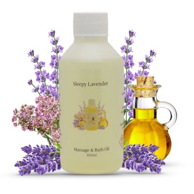 Aceite de baño y masaje con aromaterapia de lavanda soñolienta