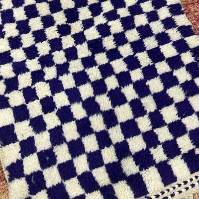 Checked Beni Ouarain rug 150-104 cm