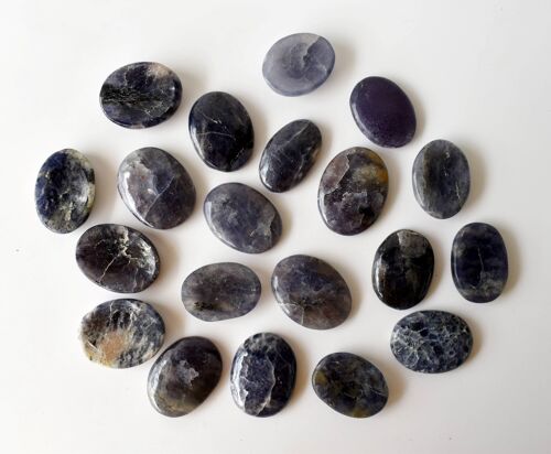 Polished Iolite Palm Stones, Natural Pocket Stones