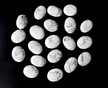Howlite Palm Stone, Natural Palm Stone, Crystal Pocket stones 1