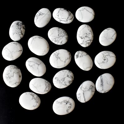 Howlite Palm Stone, Natural Palm Stone, Crystal Pocket stones