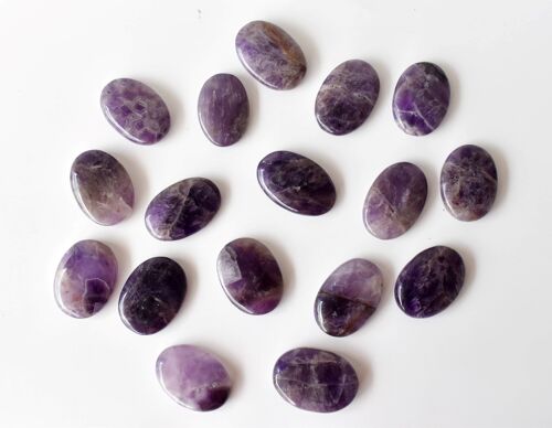 Polished Amethyst Palm Stones, Loose Gemstones, Pocket Stones