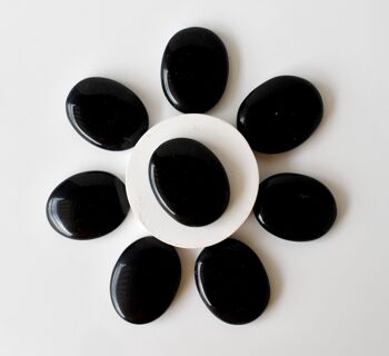 Polished Black Obsidian Palm Stone, Pocket Stone 2
