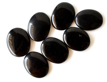 Polished Black Obsidian Palm Stone, Pocket Stone 3