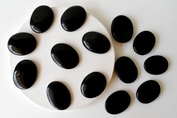 Polished Black Obsidian Palm Stone, Pocket Stone 4