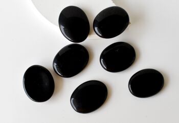 Polished Black Obsidian Palm Stone, Pocket Stone 7