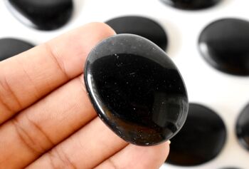 Polished Black Obsidian Palm Stone, Pocket Stone 10