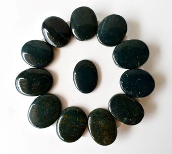 Polished Bloodstone Palm Stones, Crystal Pocket Stone 2