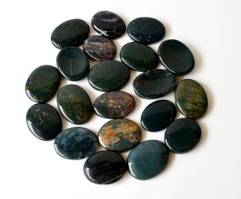 Polished Bloodstone Palm Stones, Crystal Pocket Stone 3