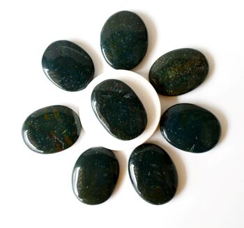 Polished Bloodstone Palm Stones, Crystal Pocket Stone 6