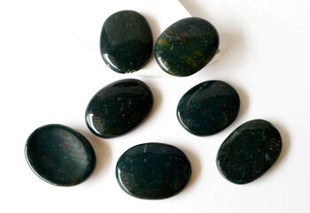 Polished Bloodstone Palm Stones, Crystal Pocket Stone 7
