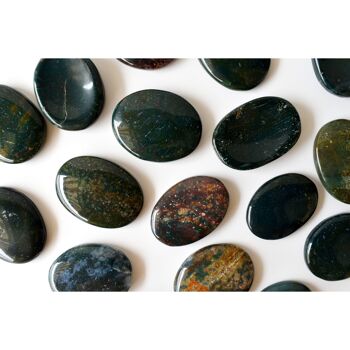 Polished Bloodstone Palm Stones, Crystal Pocket Stone 8