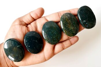 Polished Bloodstone Palm Stones, Crystal Pocket Stone 9