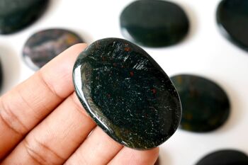 Polished Bloodstone Palm Stones, Crystal Pocket Stone 10