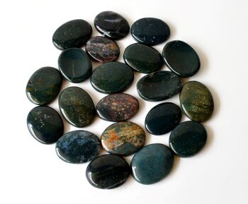 Polished Bloodstone Palm Stones, Crystal Pocket Stone 12