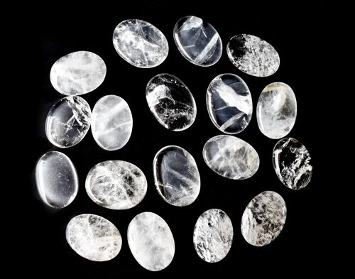 Polished Crystal Quartz Palm Stone, Natural Pocket Stones