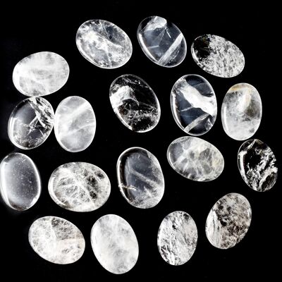 Polished Crystal Quartz Palm Stone, Natural Pocket Stones