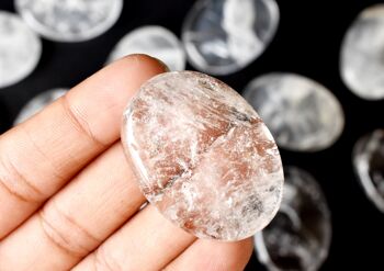 Polished Crystal Quartz Palm Stone, Natural Pocket Stones 10