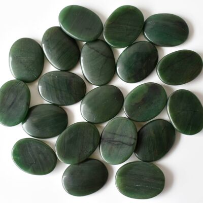 Pietra di palma di giada verde lucida, pietra tascabile