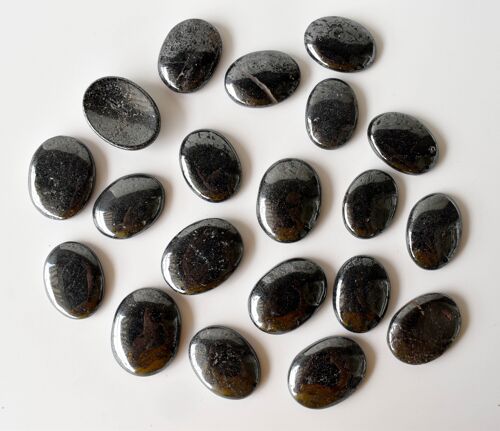 Polished Hematite Palm Stone, Pocket Stone