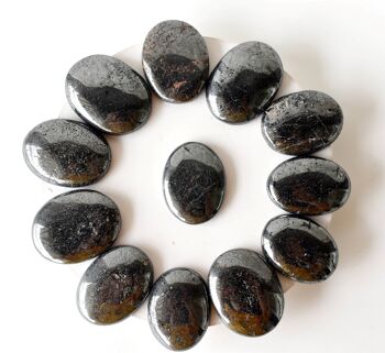 Polished Hematite Palm Stone, Pocket Stone 2