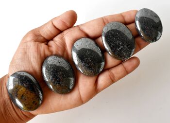 Polished Hematite Palm Stone, Pocket Stone 8
