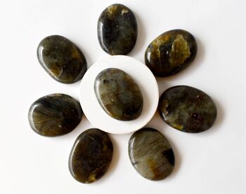 Polished Labradorite Palm Stone, Pocket Stone 7