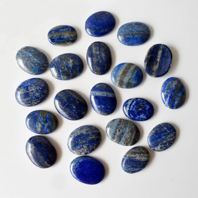 Piedra de palma de lapislázuli pulida, piedra de bolsillo de lapislázuli
